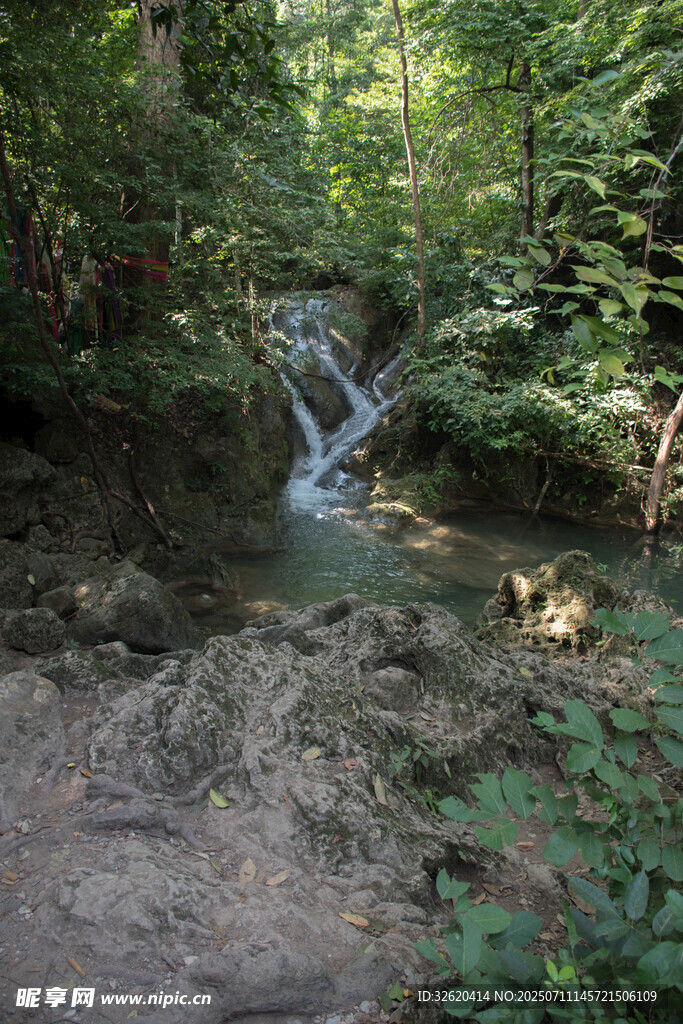 山林间的潺潺溪流