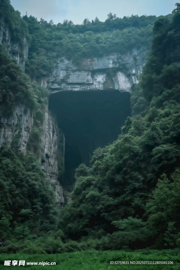武隆天坑壮丽自然景观