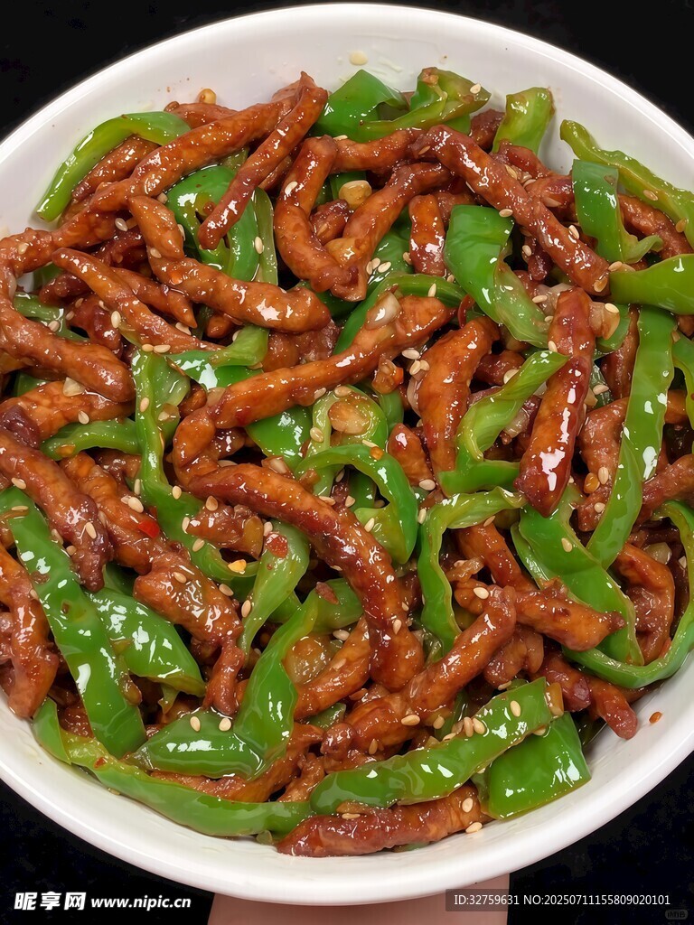 青椒肉丝美食特写