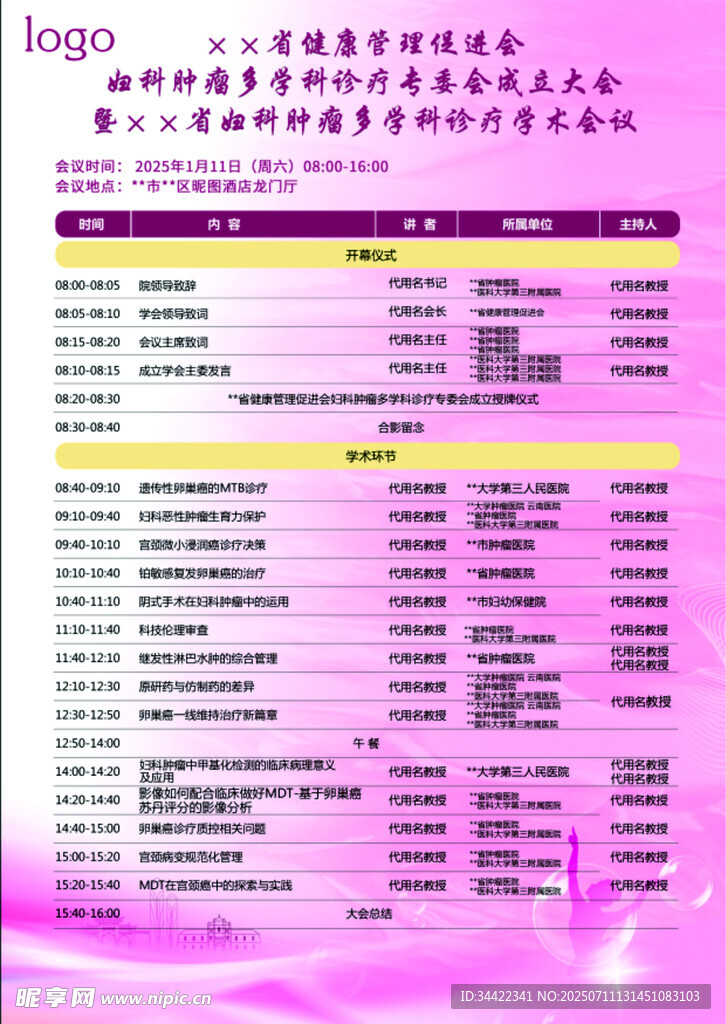 妇科肿瘤多学科诊疗会议日程