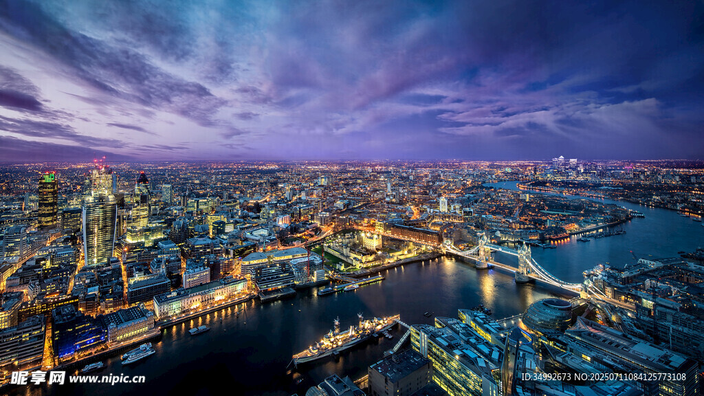 璀璨都市夜景俯瞰图