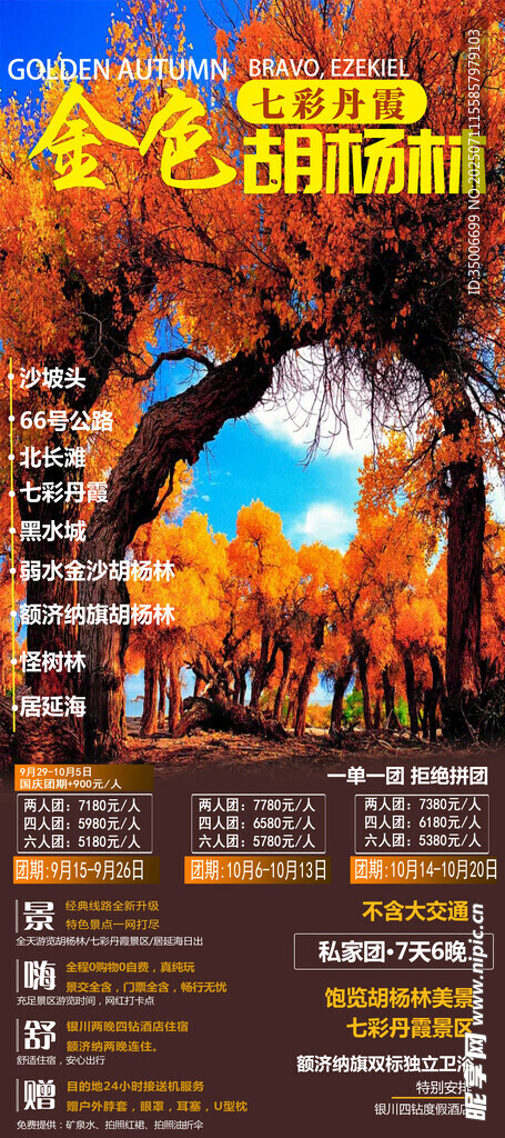摇滚音乐节现场海报 金色胡杨林