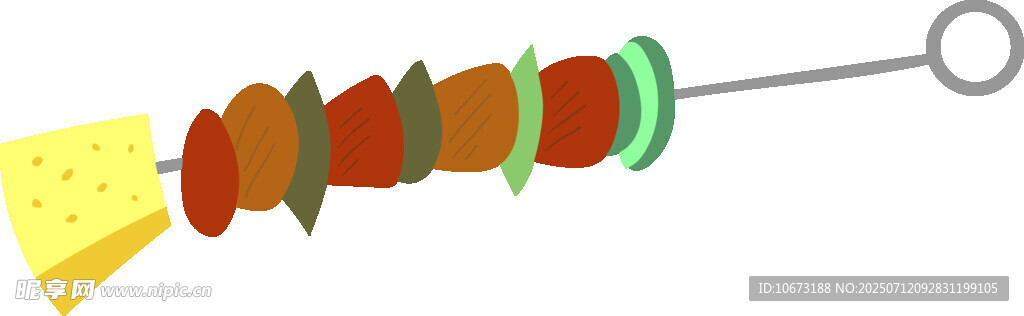 彩色串串美食插画