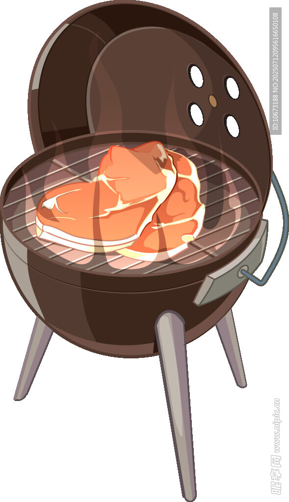 户外烧烤架上的美味烤肉