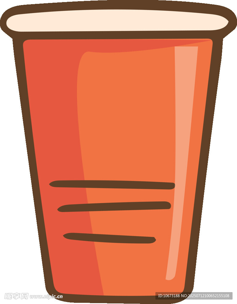 红色塑料杯插画