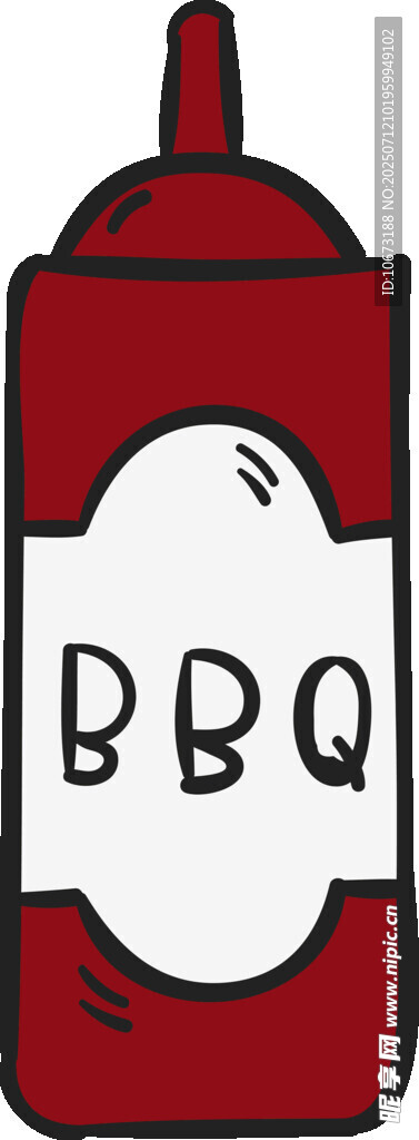 红色BBQ酱料瓶图标