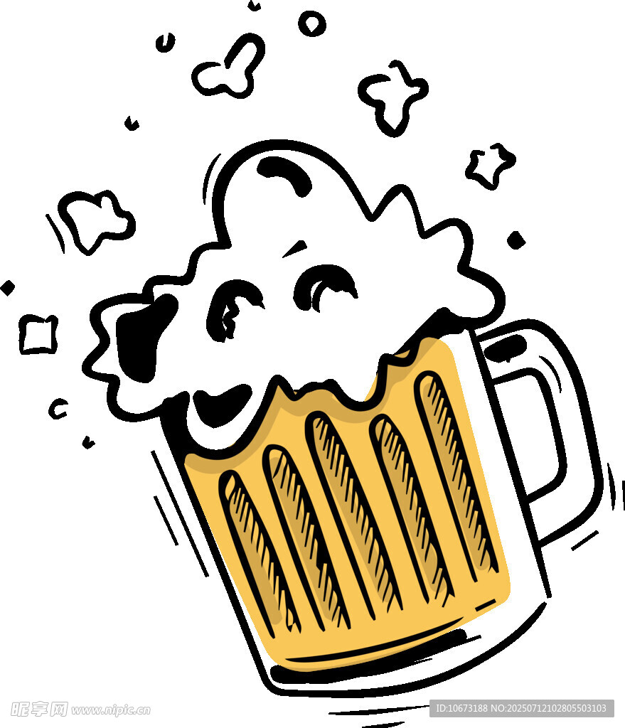 卡通风格的啤酒杯