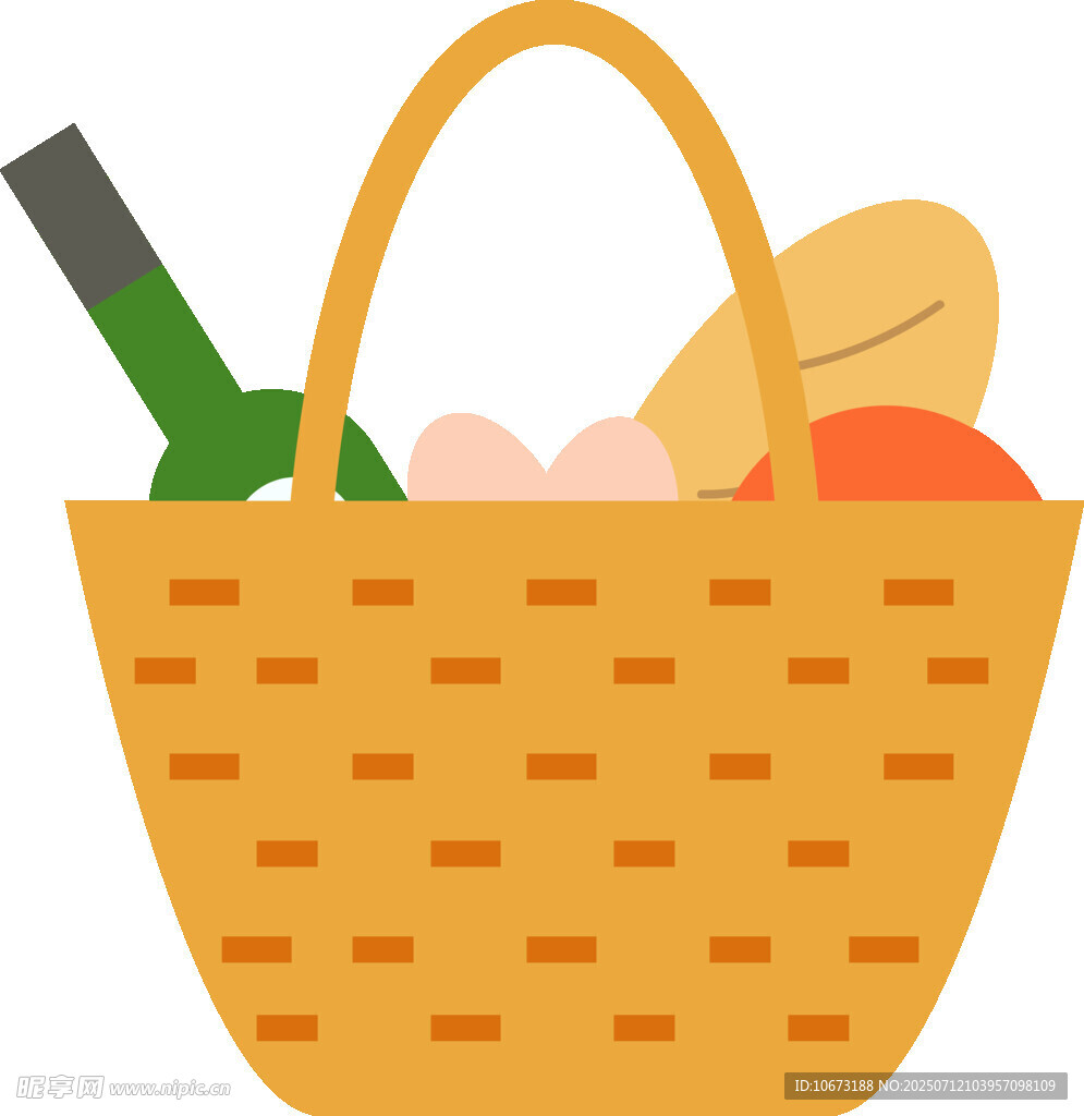 装满食品的购物篮