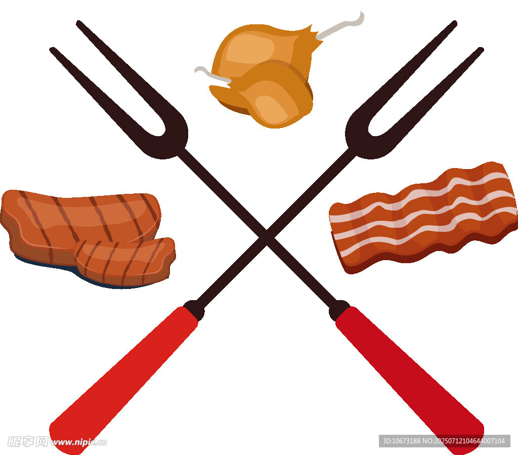 交叉烤具与美味烤肉