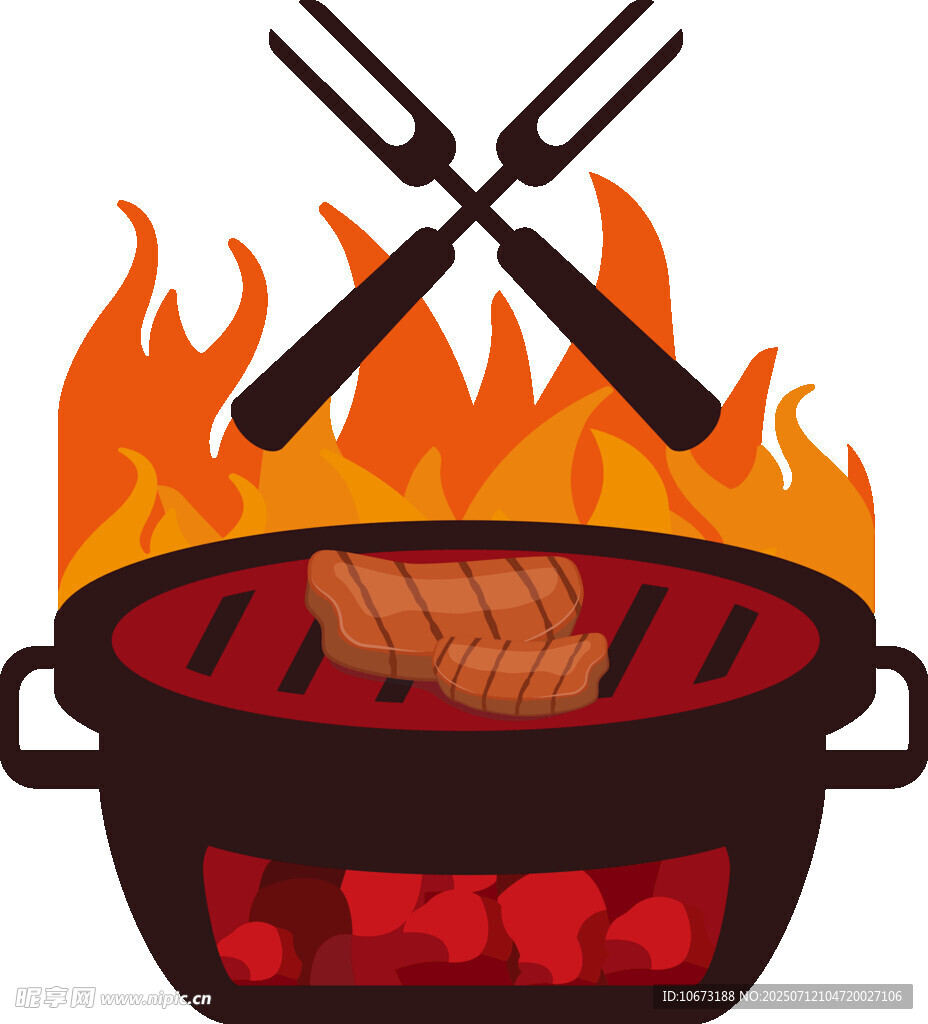 火焰上的美味烤肉