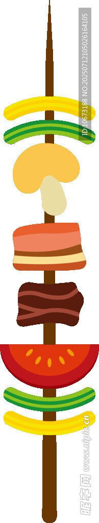 多彩卡通烧烤美食插画