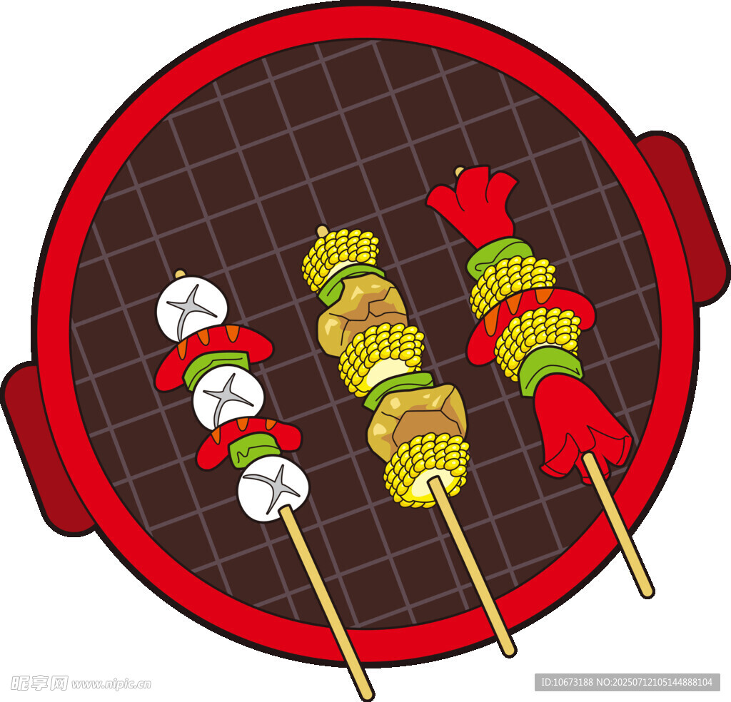 美味烤串插画