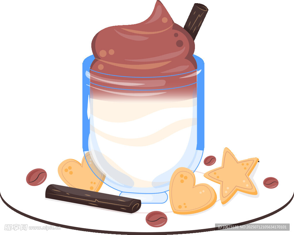 美味分层冰淇淋甜点