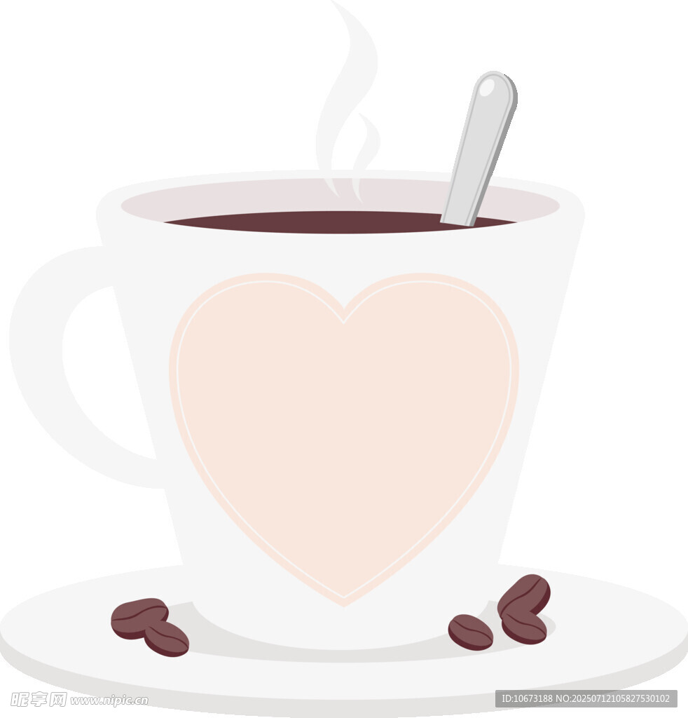 爱心图案的热饮咖啡杯