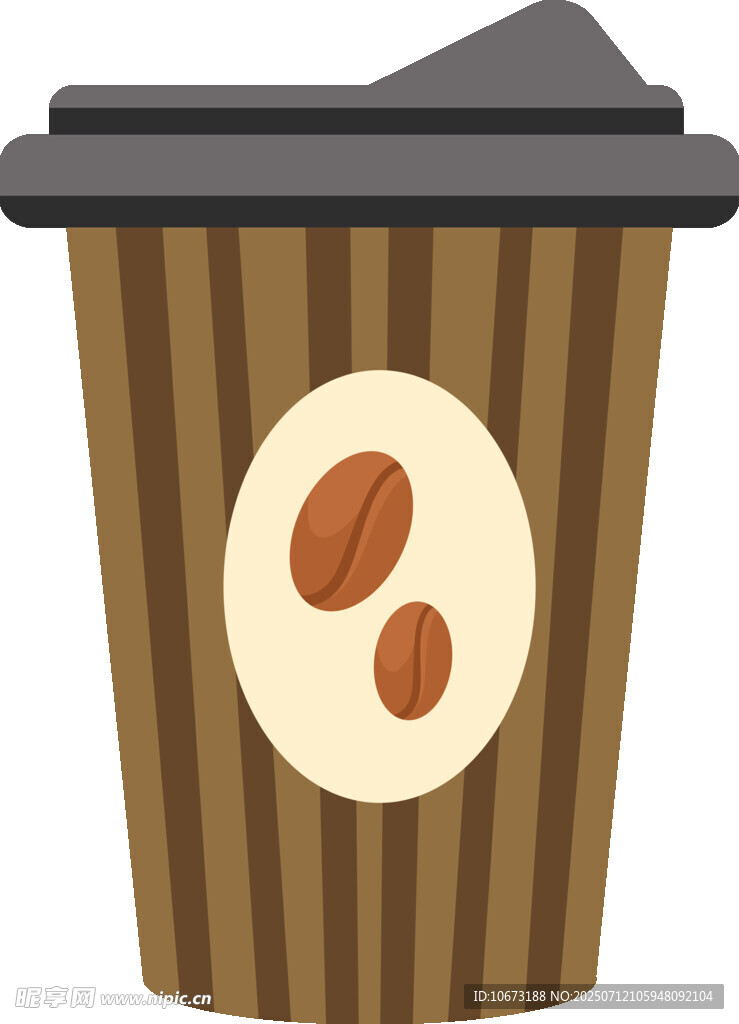 条纹咖啡杯插画