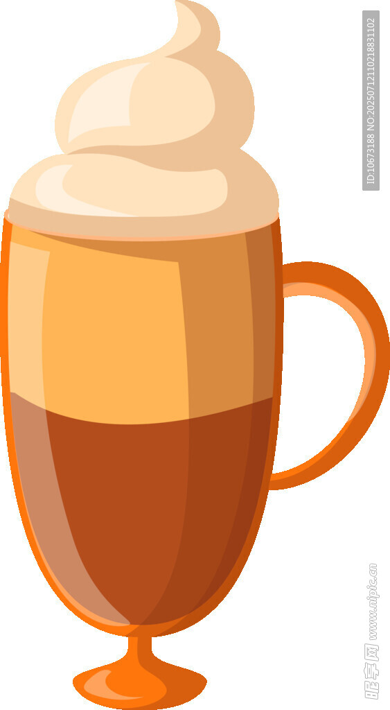卡通风格的奶油咖啡杯