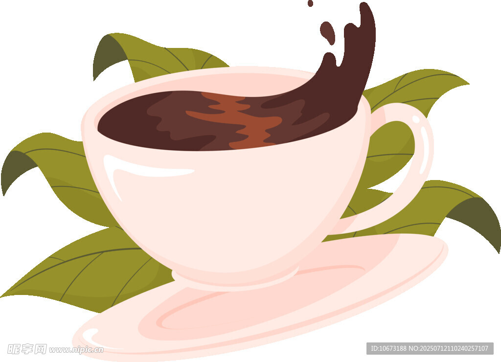 粉色茶杯中的香浓咖啡