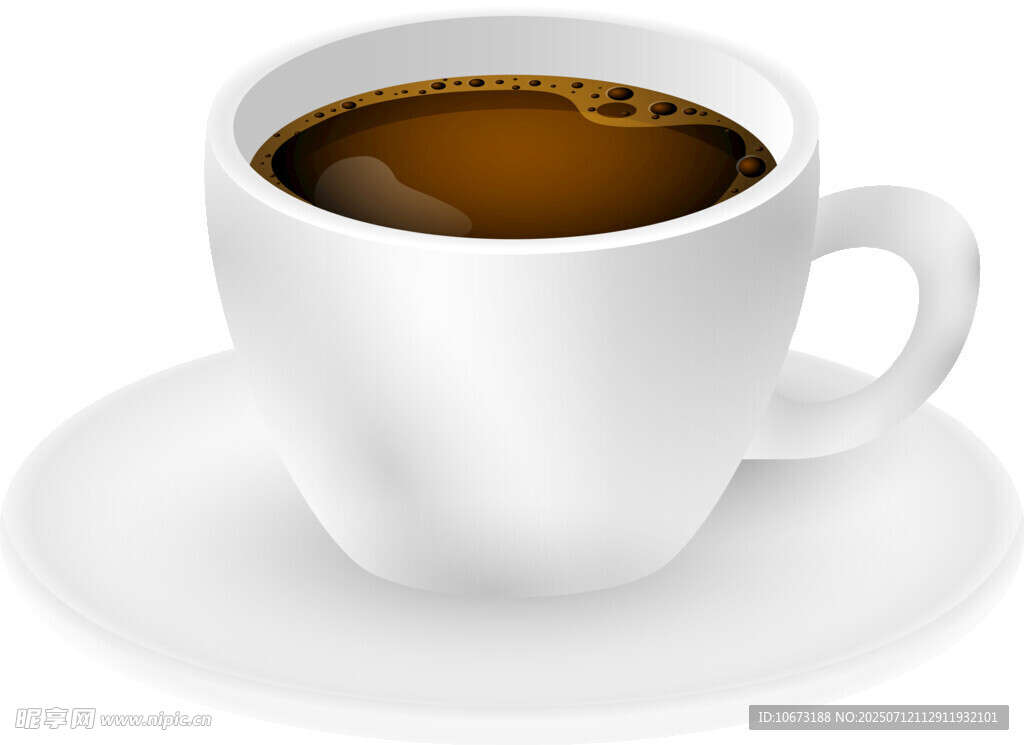 白色咖啡杯中的香浓咖啡