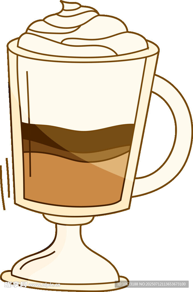 卡通风格的分层咖啡杯