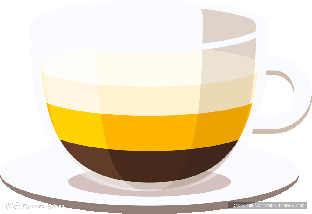 分层饮品咖啡杯插画