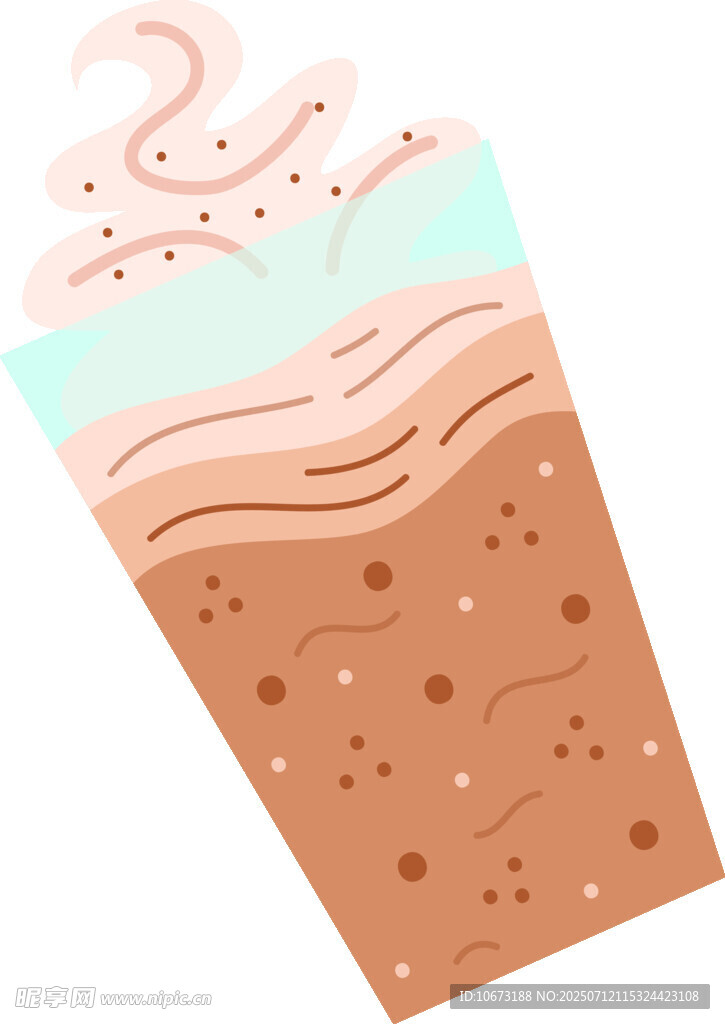 美味分层奶昔插画