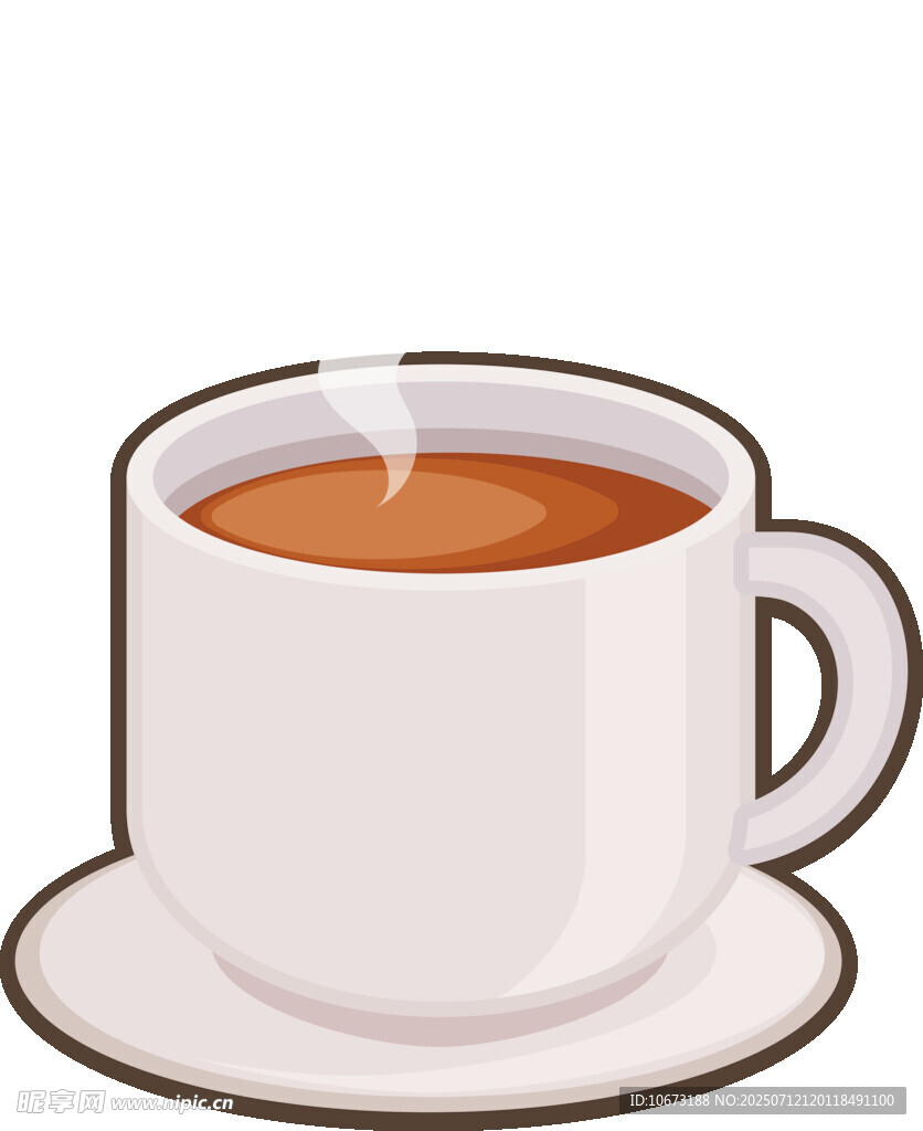 热气腾腾的白色咖啡杯