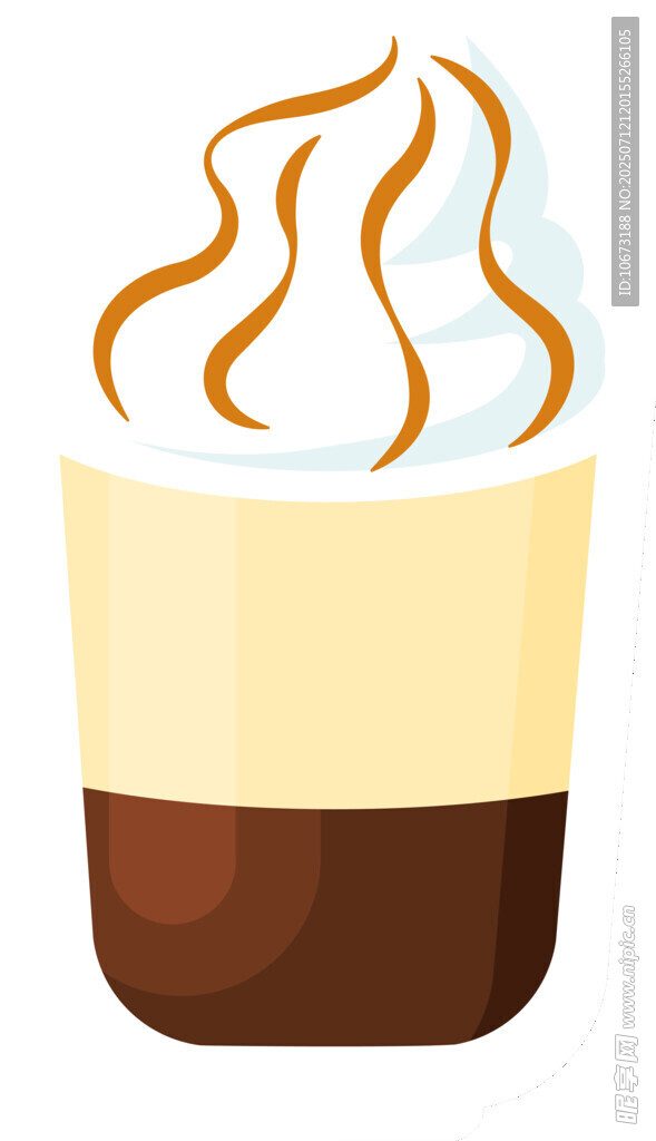 美味分层奶油咖啡杯