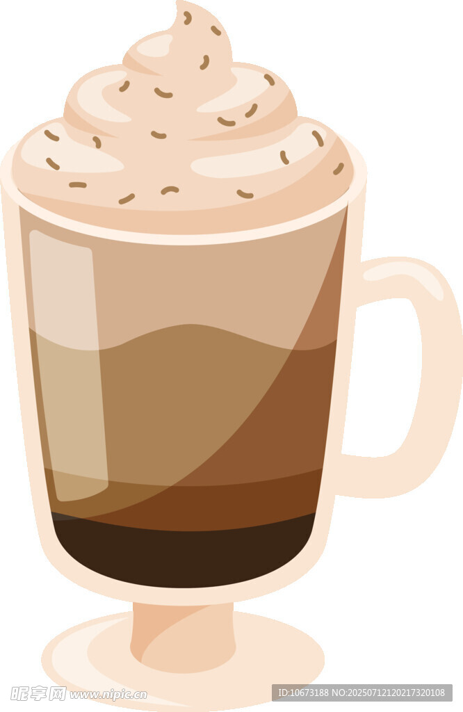 美味分层奶油咖啡杯