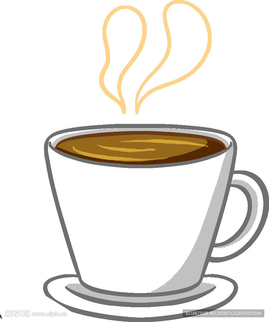 热气腾腾的白色咖啡杯