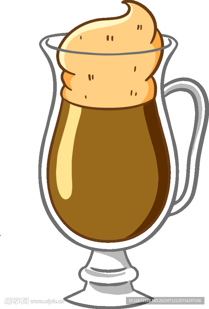 卡通风格奶油咖啡杯