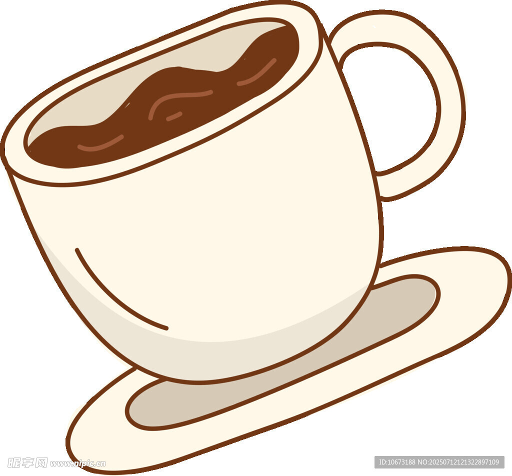 卡通风格咖啡杯插画