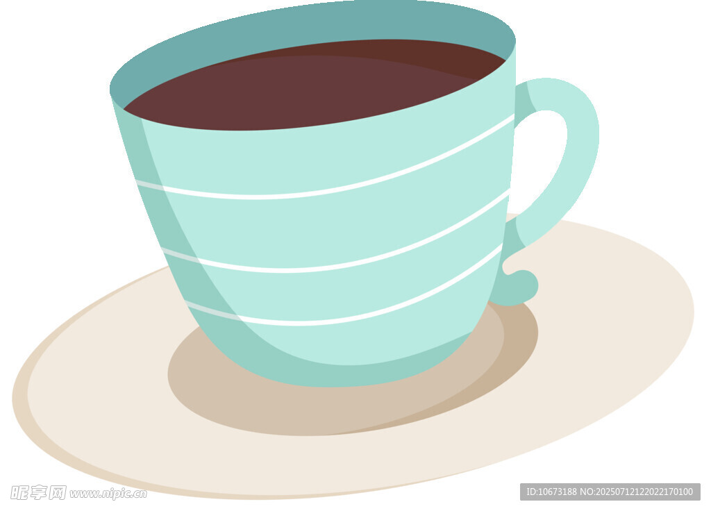 浅蓝色条纹咖啡杯