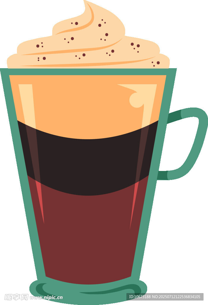 卡通风格分层咖啡杯