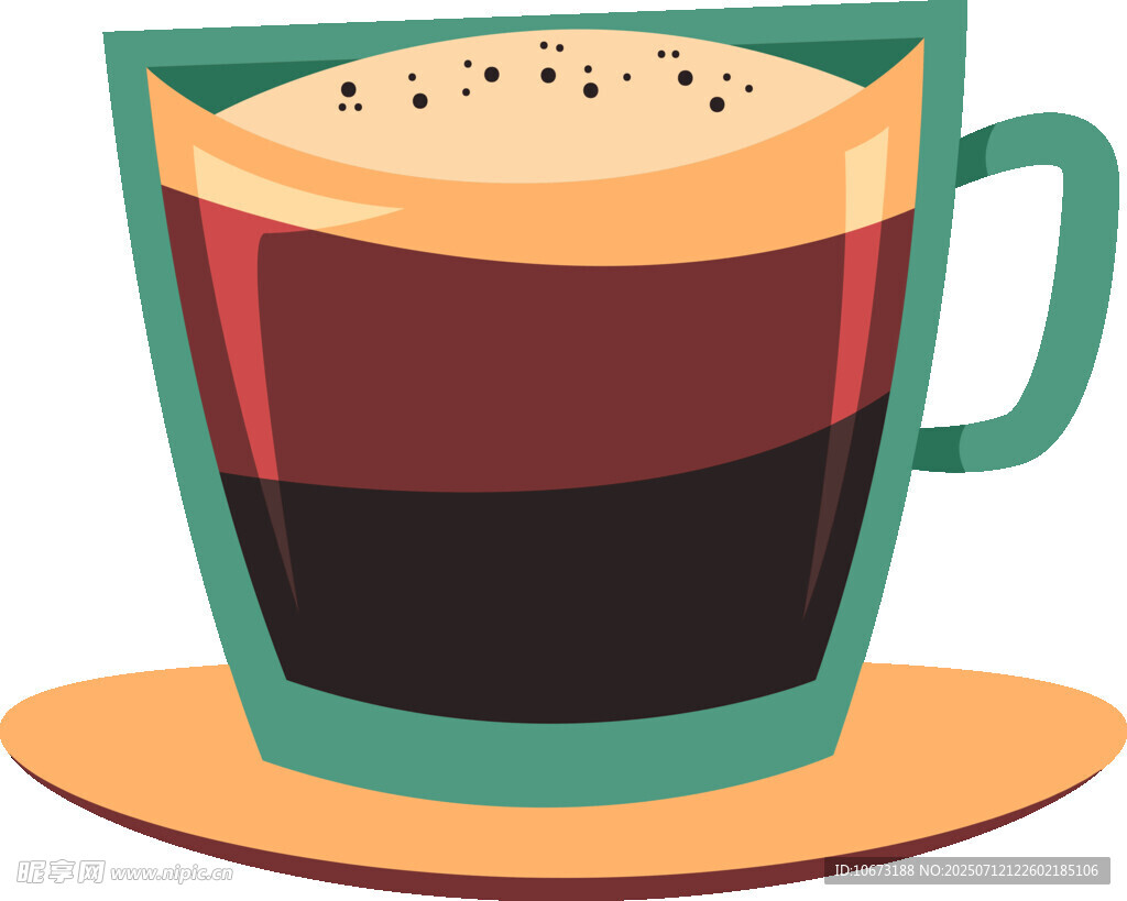 卡通风格的分层咖啡杯