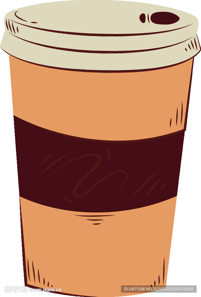 卡通风格一次性咖啡杯