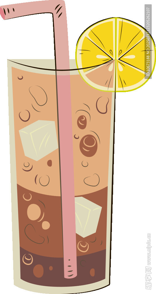 美味分层果汁饮品插画