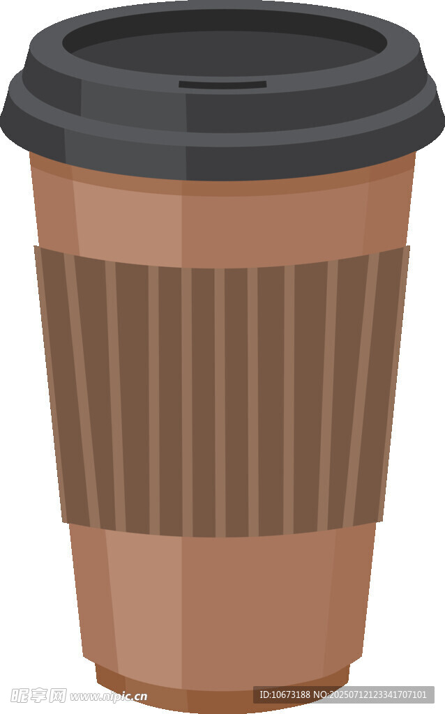 棕色纸质咖啡杯插画