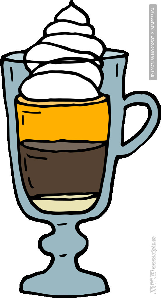 卡通风格分层甜品杯