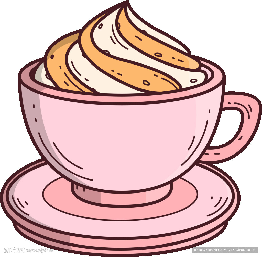 粉色杯装美味奶油甜点