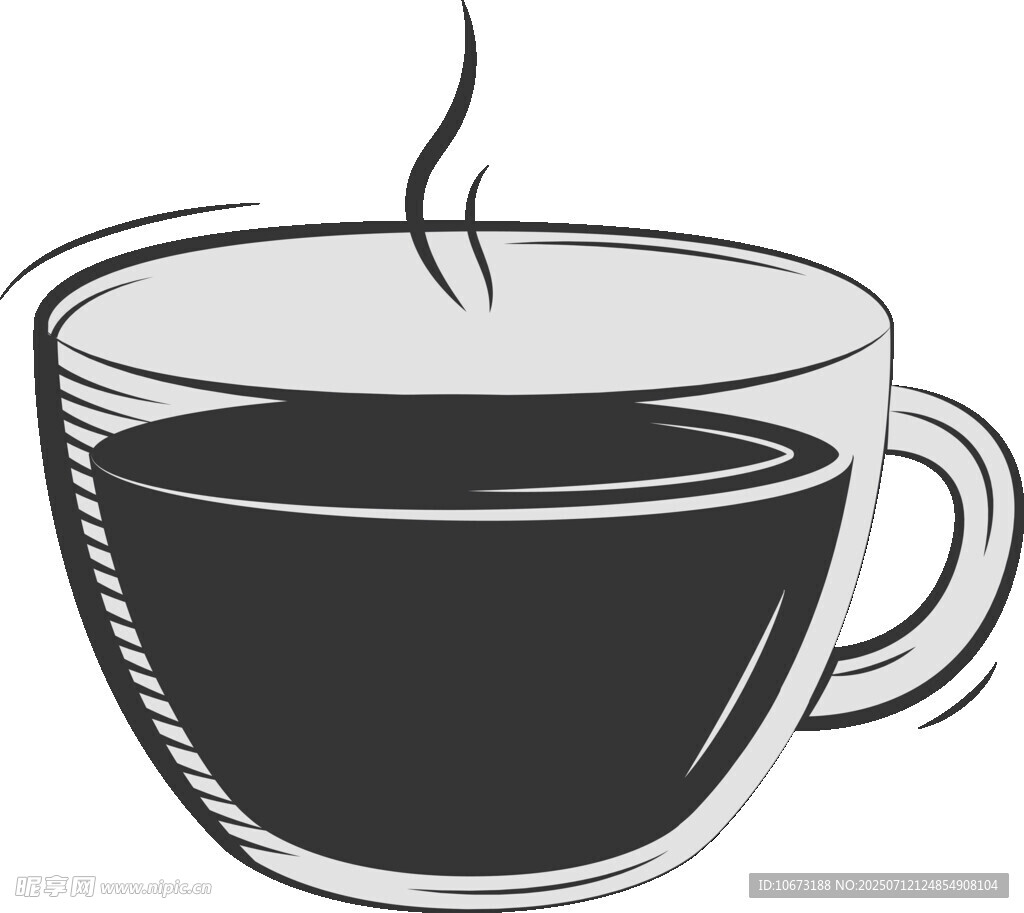 热气腾腾的黑咖啡杯