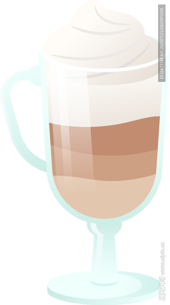 卡通风格分层奶油咖啡杯