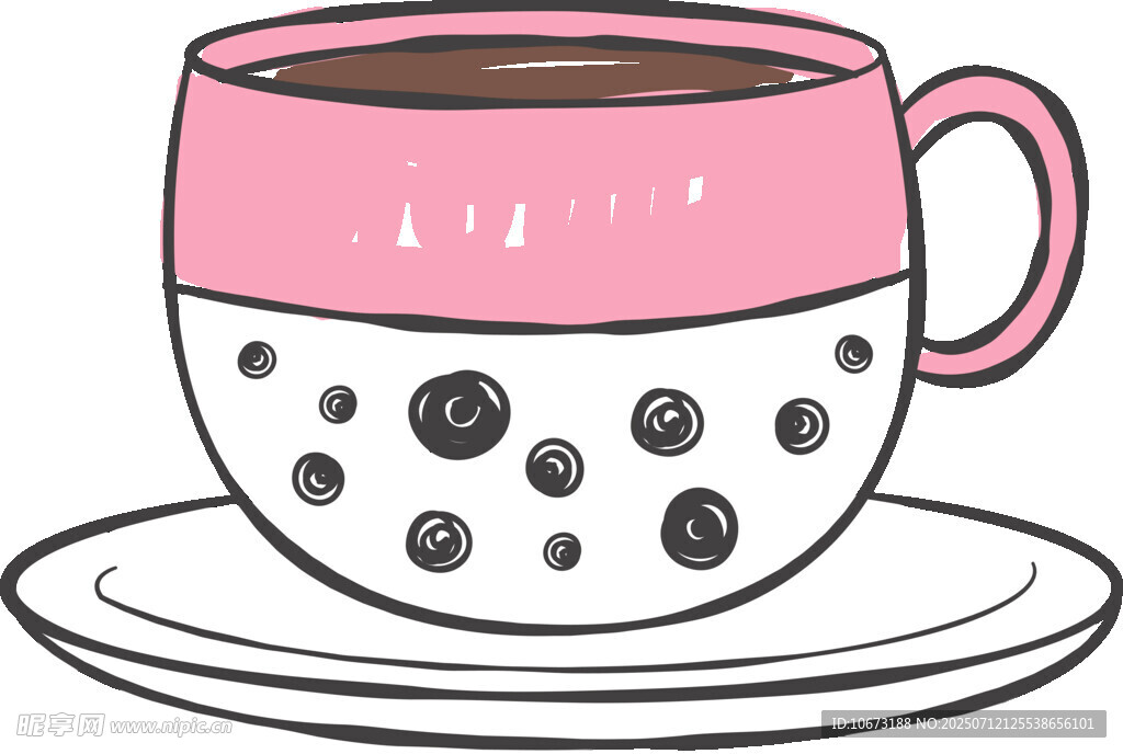 粉色波点咖啡杯