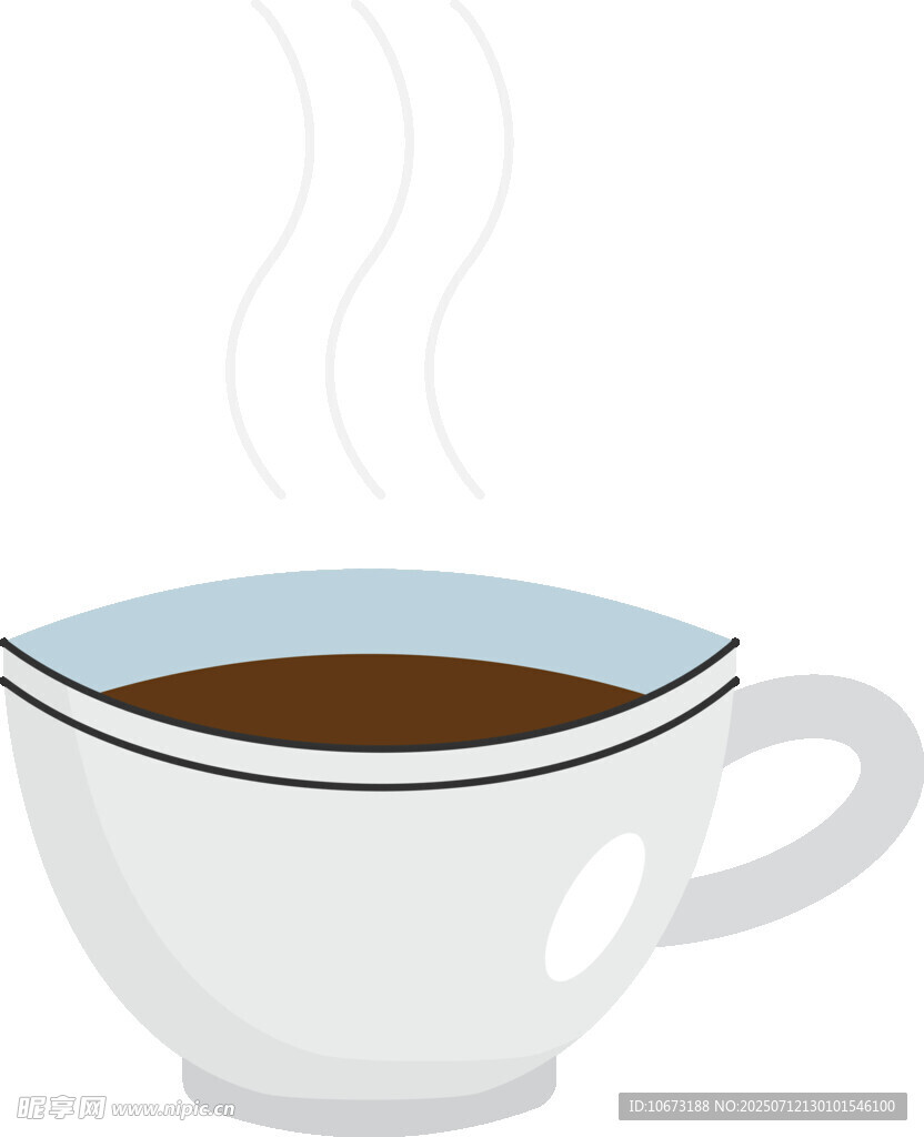 热气腾腾的白色咖啡杯
