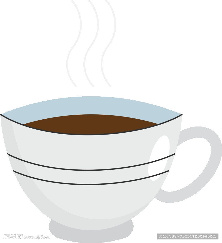 热气腾腾的白色咖啡杯