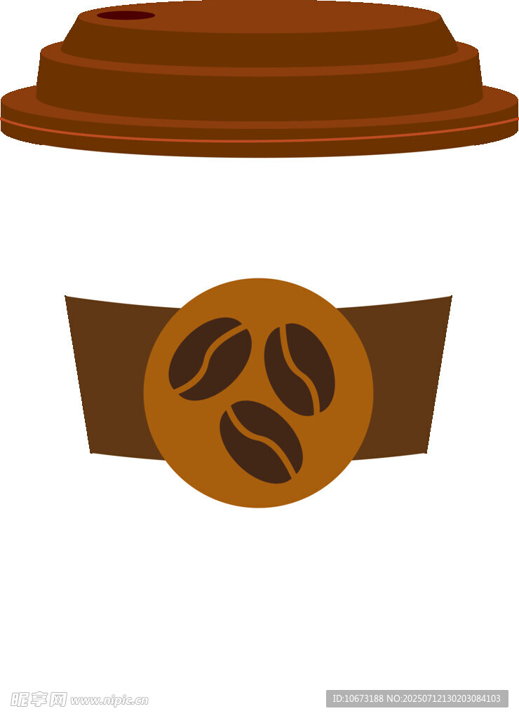 咖啡杯盖与咖啡豆图标