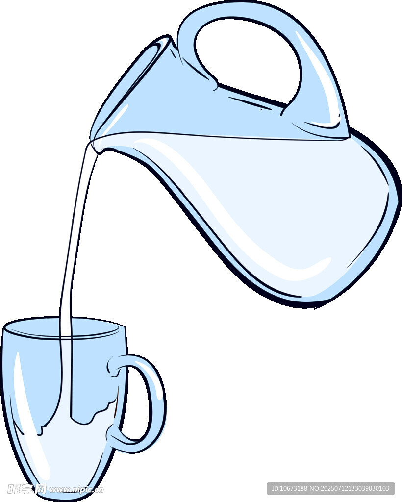 水壶倒水进杯场景