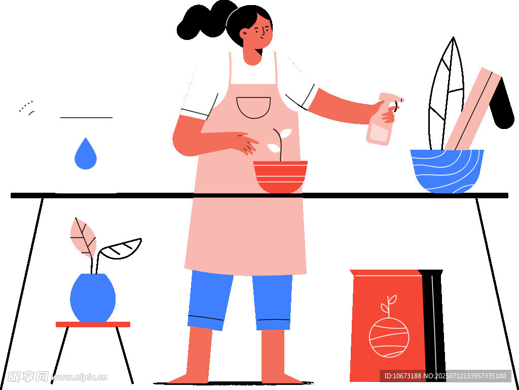 女子专注进行手工创作