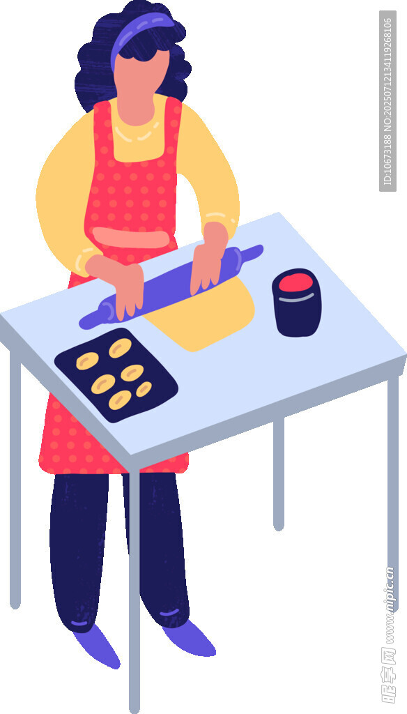 女士专注烘焙制作场景