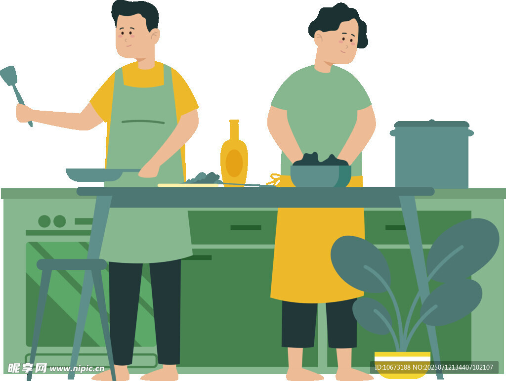 情侣厨房共烹美食