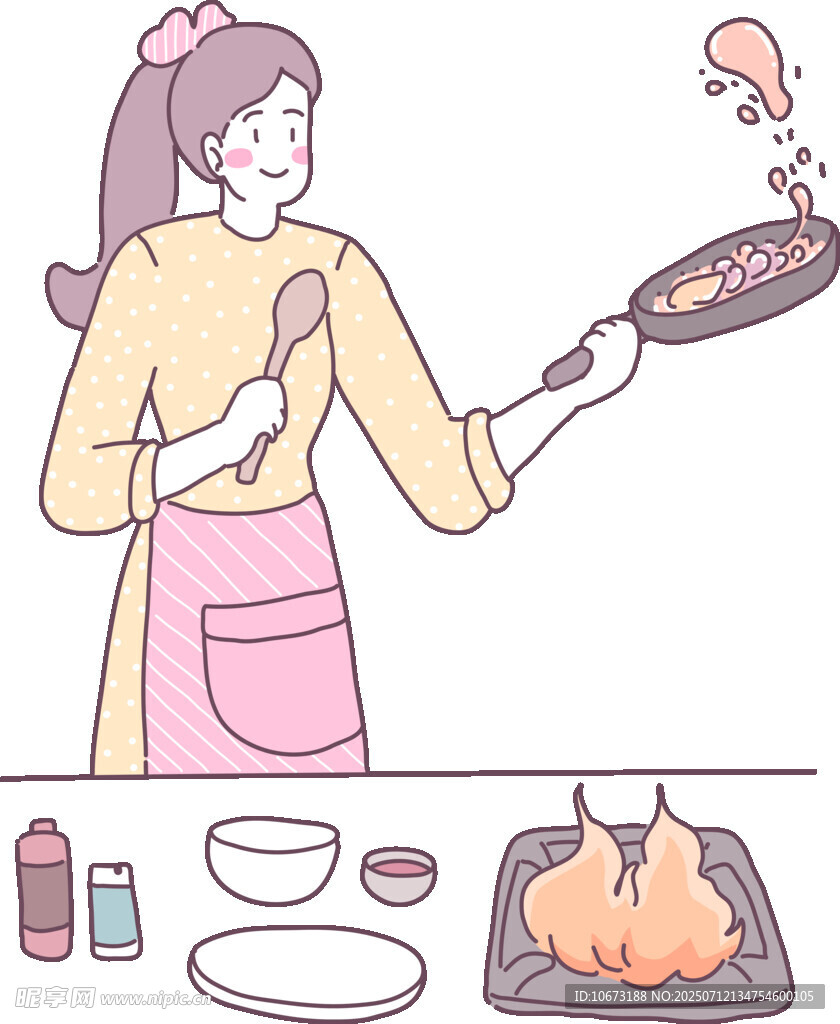 女士烹饪场景